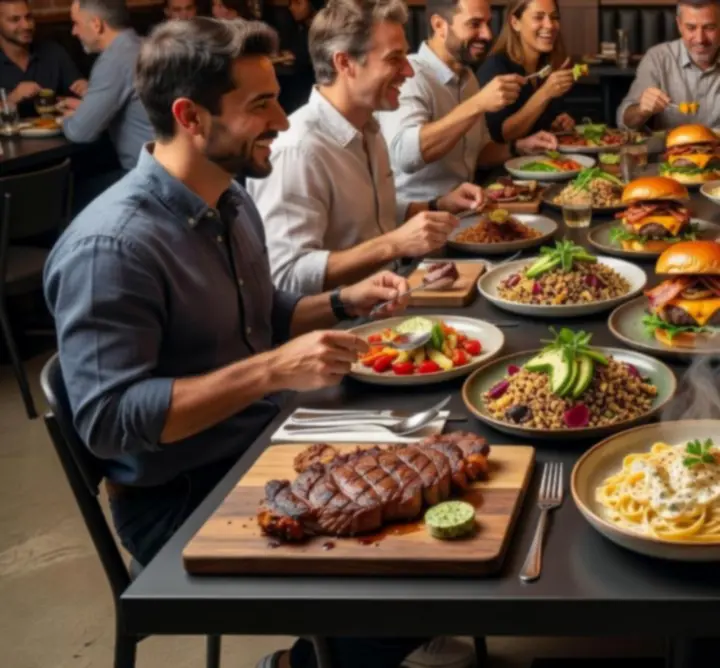 Różnorodne dania główne serwowane w restauracji Rue Creative Paweł Ostrowski