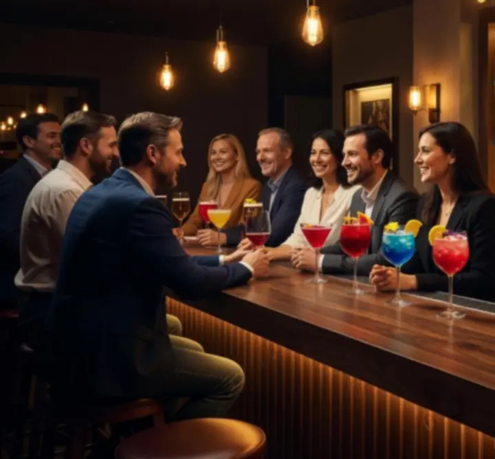 Autorskie koktajle serwowane w barze Rue Creative Paweł Ostrowski