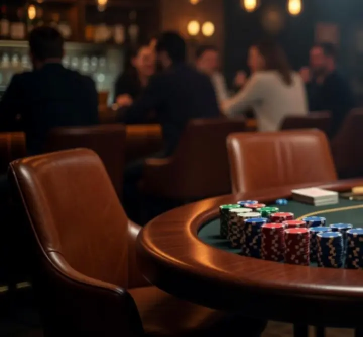 Pokerowy stół przygotowany na wieczorne rozgrywki w Rue Creative Paweł Ostrowski